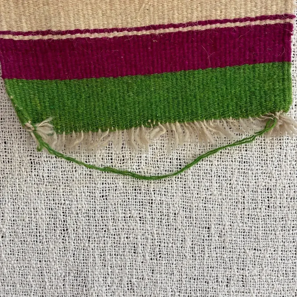 Vintage Andean Folk Art Handwoven Textile Wall Hanging Figural Peru Ecuador 9x20
